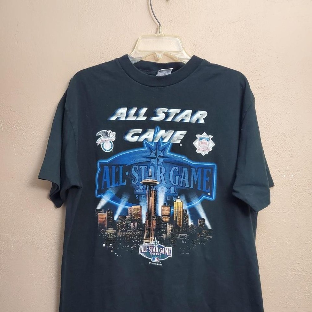 2001 Seattle All-Star Game black with multi-coloured graphics t-shirt